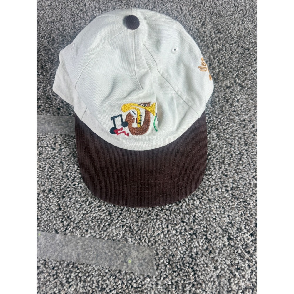 Big Accessories Detroit Jazz Festival Hat Cream Brown Corduroy Brim Strapback